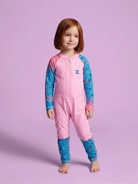 Amazon Pink and Blue Kids One-Piece Swim Romper